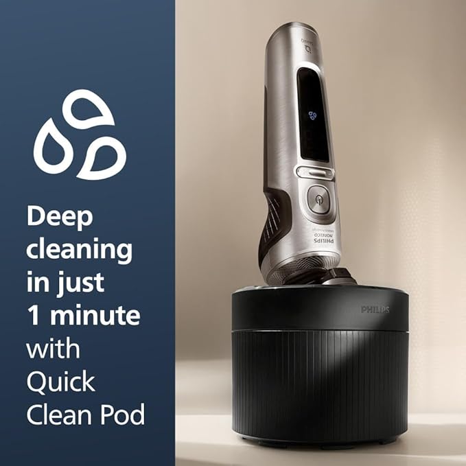 Philips Norelco Shaver Series 9000 Prestige Special Edition Wet &amp Dry Electric Shaver Lift/Cut &amp SenseIQ Technology Nose &amp Precision Trimmer Cleaning Pod &amp Premium Case SP9842/85