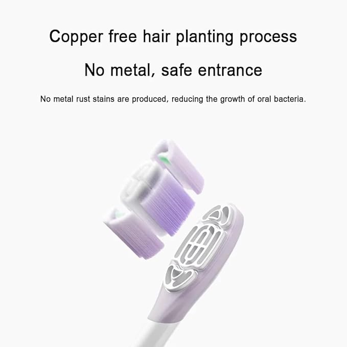 Compatible for Mijia Electric Toothbrush Brush Head 3/6PCS Compatible for Sonic Vibration Pro 4 Brushing Modes IPX8 Waterproof(6PCS Clean Version)