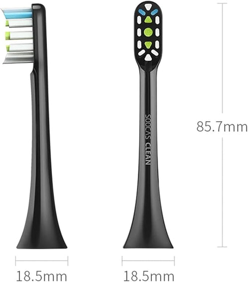 2/4PCS Electric Toothbrush Heads ReplacementCompatible for SOOCAS X1 X3 X3U X5 Teeth Brush Replacement Heads(Black 2 pcs)