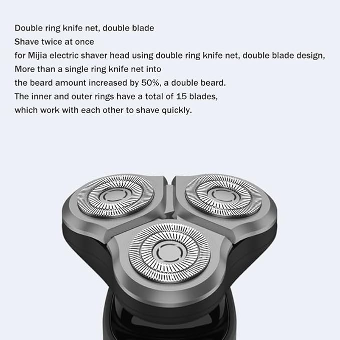 S300 Electric Razor Replacement Cutter Head Parts Fit For Xiaomi Mijia S300 S500 S500C Electric Razor Cutter Head Three Cutter Heads Black