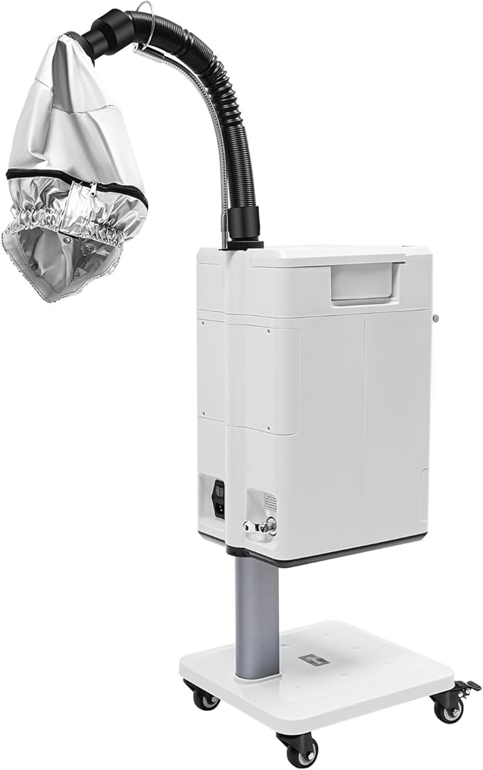 Nano Hair Steamer Machine 110V 500W Professional Micro Mist Salon Hair Processor with Wheels Salon Spa Equipment Vertical Nano Hair Steamer for Deep Hair Care Repair Hair Styling