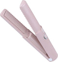 Mini Portable Flat Iron Negative Ion Home Flat Iron CurlerHair Straightening Iron Curls Bangs Worldwide Use for Travel (Pink)