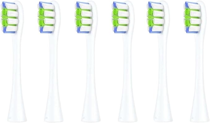 6 pcs Replacement Brush HeadsCompatible for Oclean Flow/X PRO/X /F1/Z1/One/ Air2 Toothbrush Nozzles(6 pcs Blue)