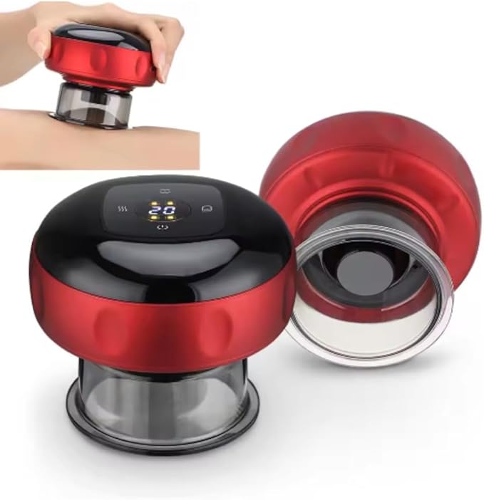 Smart Cupping Therapy Massager7-in-1 Red Light electric Therapy massage device with 2 Modes for Targeted Pain Relief Aches Muscle Soreness Circulation Tighter Skin with 12 Levels Suction and Heat