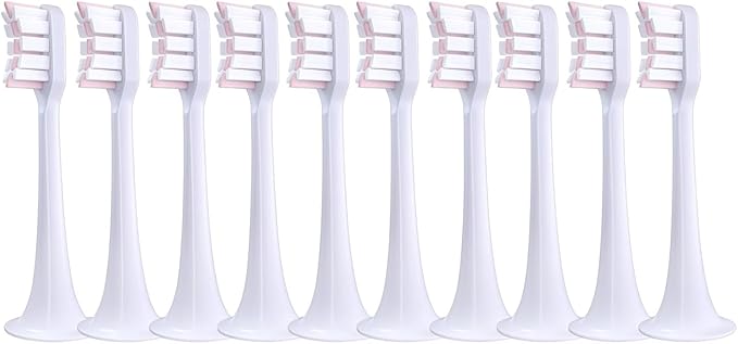 Replacement Brush Heads Compatible with Mijia T500 Replacement Electric Toothbrush Heads Nozzles Clean Protect Soft Bristle(10pcs Pink)