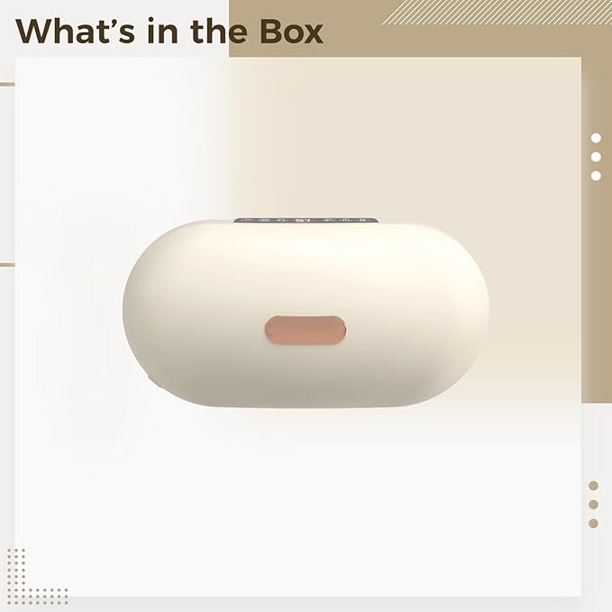 Beige Electric Massager for Abdomen Wireless Heating Tummy Massage Device with Bian Stone