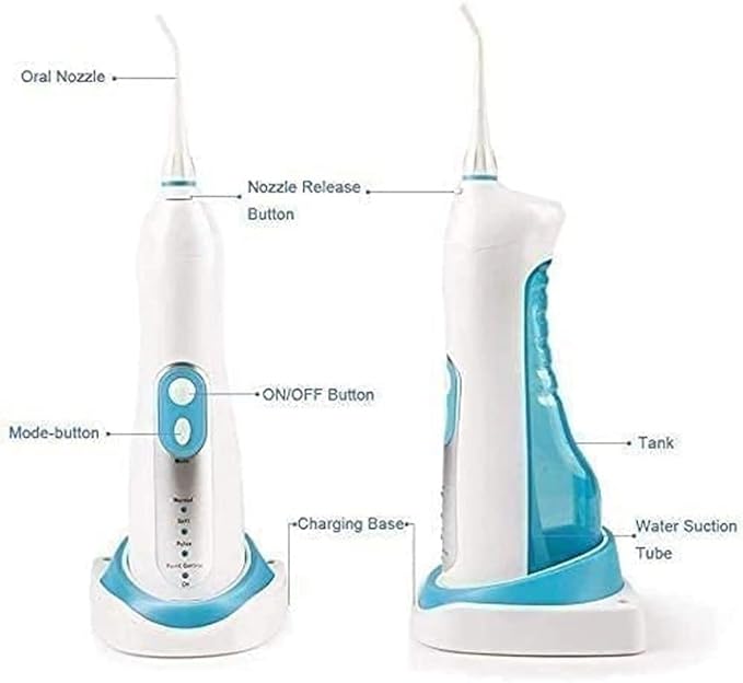 Water Flosser Portable Dental Oral Irrigator with 3 Modes 4 Replaceable Jet Tips Rechargeable Waterproof Teeth Cleaner for Home and Travel -135ml Detachable Reservoir(Pink)