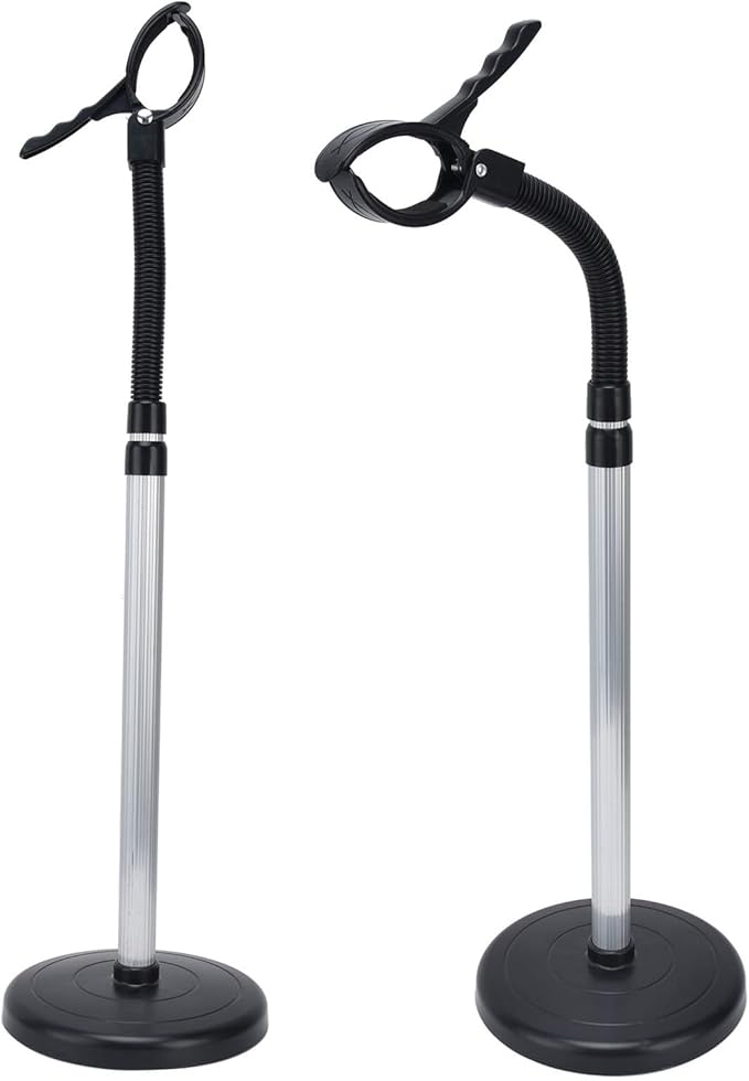 KIMISS Adjustable Hair Dryer Stand with 360 Degree Rotation Ble Gooseneck &amp Heavy Duty Base for HandsFree Blow Drying