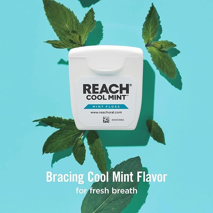 Reach Dental Floss Cool Mint 55 yds (Pack of 8)