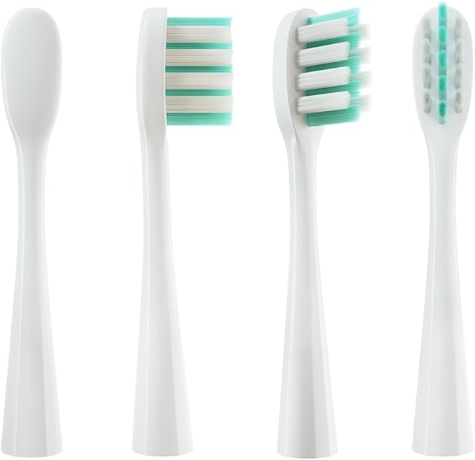 4 Pcs/Pack Replacement Brush Heads Compatible for Toothbrush Head Deep Clean Type/Soft Bristle(Soft Bristle White)