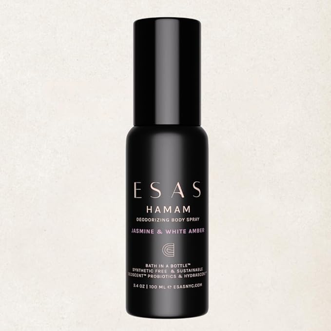 ESAS NYC Jasmine &amp White Amber Hamam Organic Deodorant Body Spray 3.4 oz