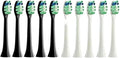 10PCS Replacement Brush Heads Compatible for HX6930 HX6064 Sonic Electric Toothbrush Vacuum Soft Bristle Nozzles(5Black5White)