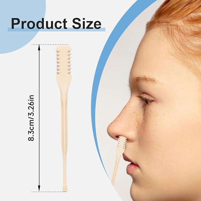 KAMOJI 2026 New Nasal Hair Cutter Set 360° Rotating Portable Manual Nasal Hair Remover Upgrade Double-Sided Nose Hair Trimmer with Ear Picker Suitable for Men and Women (Begie 3Pcs)