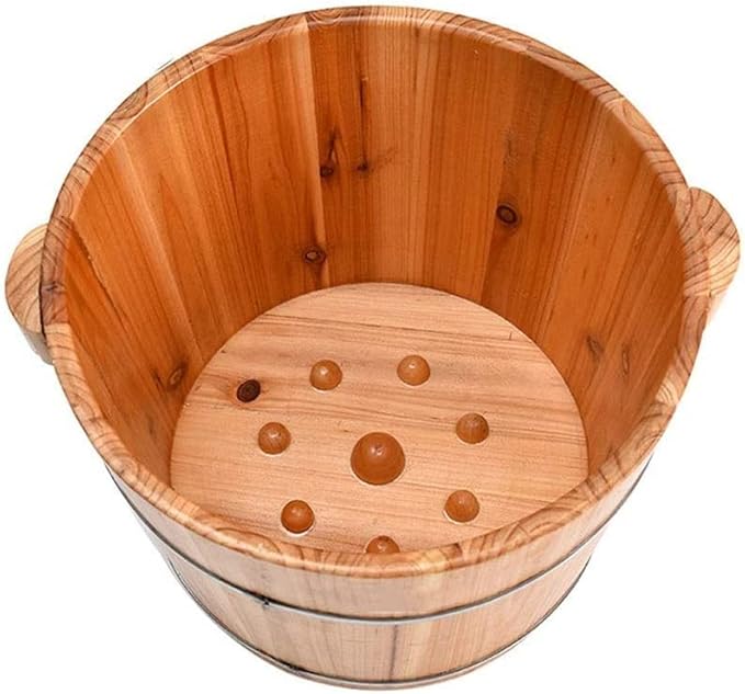 Katzowen Sauna Wooden BucketFoot Massage Spa for HomeRelax Pedicure Foot BathFoot and Leg Spa for Adults