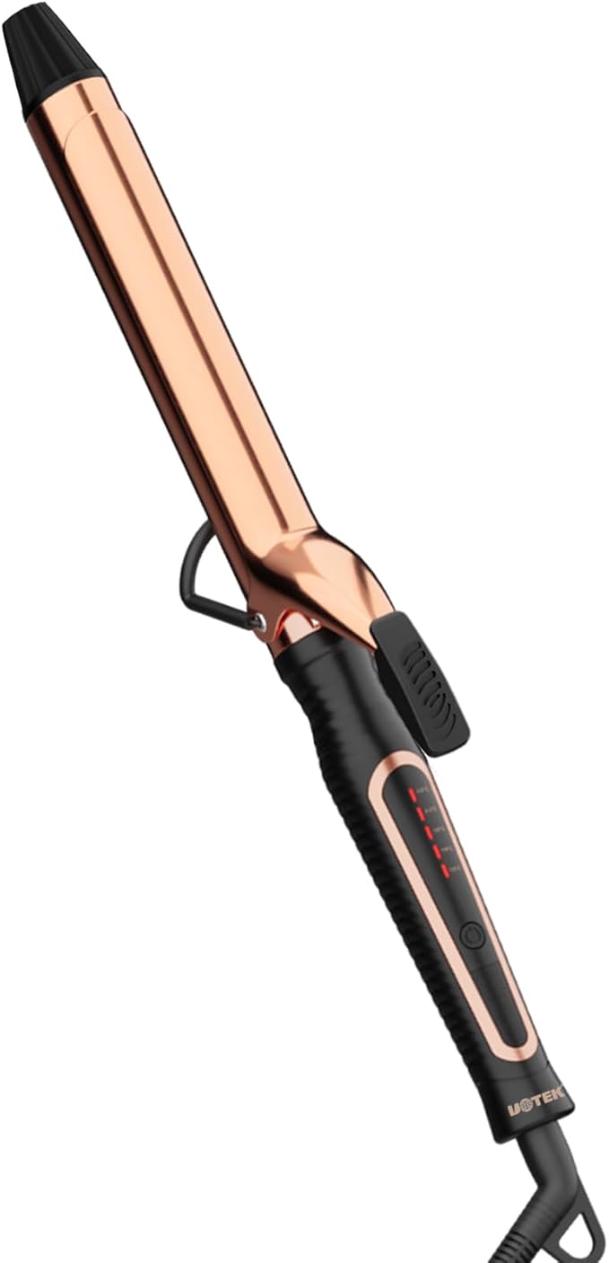UOTEK Curling Iron 1 Inch Long Barrel Curling Iron Ceramic Wand Curler up to 450°F Curling Iron for Long Hair Small Waves Dual Voltage for Home &amp Travel