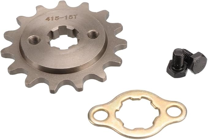 Fit For 415# 17MM Tooth NO. 14T 15T 16T 17T Item Diameter : 1.7cm Item Weight : 0.16kg Item Height : 1cm Item Width : 10cm Item Length : 10cm Replacement parts(17T)