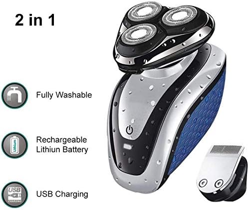 Electric Shavers for Men Mens Electric Razor 2 in 1 Dry Wet Waterproof Face Rotary Shaver Travel USB Rechargeable for Dad Husband Man
