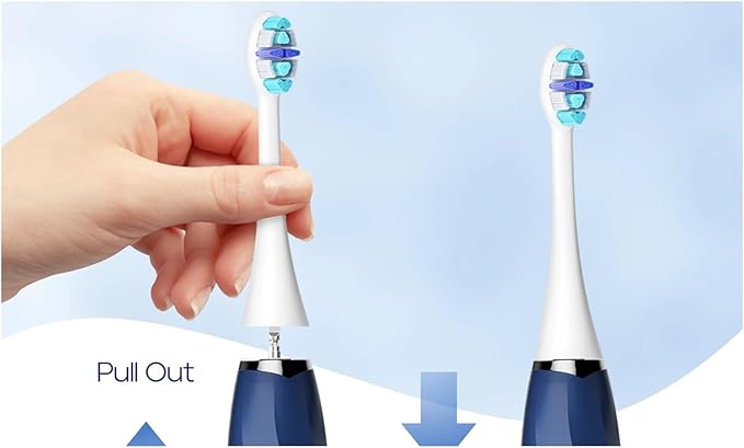 Compatible with Seago Electric Toothbrush Heads 12 Pieces Adult Toothbrushes 5 Modes Pressure Sensor IPX7 Waterproof with Holder C027(SG-C027-12PCS Pink)