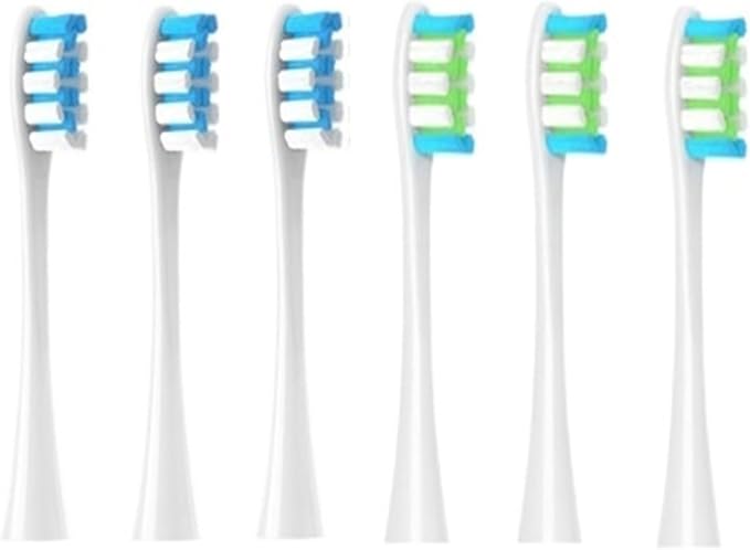 6PCS Replacement HeadsCompatible for Oclean Flow/X/X PRO/ Z1/ F1/ Brush Heads Sonic Toothbrush Vacuum Bristle(Ivory)