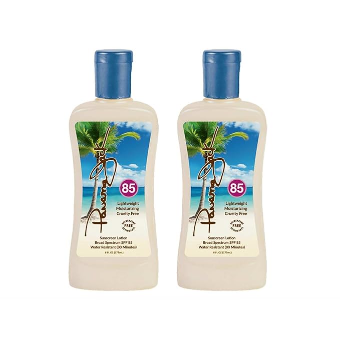 Panama Jack Sunscreen Suntan Lotion - SPF 85 Broad Spectrum UVA/UVB Protection PABA Paraben Gluten &amp Cruelty Free 6 FL OZ (Pack of 2)