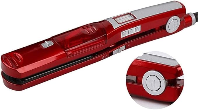 Hair Curling Iron Portable Travel Hair Curler Straightener in Women 2 in 1 Ceramic Curling Iron Flat Iron Hair Strengthening Comb Brush for