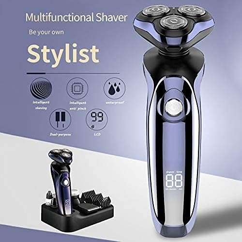 Men's Electric Shaver - Cordless Rechargeable Rotary Shaver Razor for Men with Pop-up Sideburn Trimmer Wet and Dry