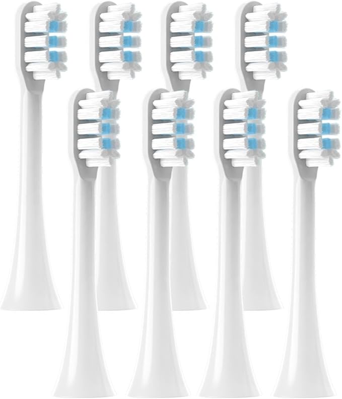 8pcs Replacement Toothbrush Heads for T301/T302/T501 Electric Tooth Brush(8 White)
