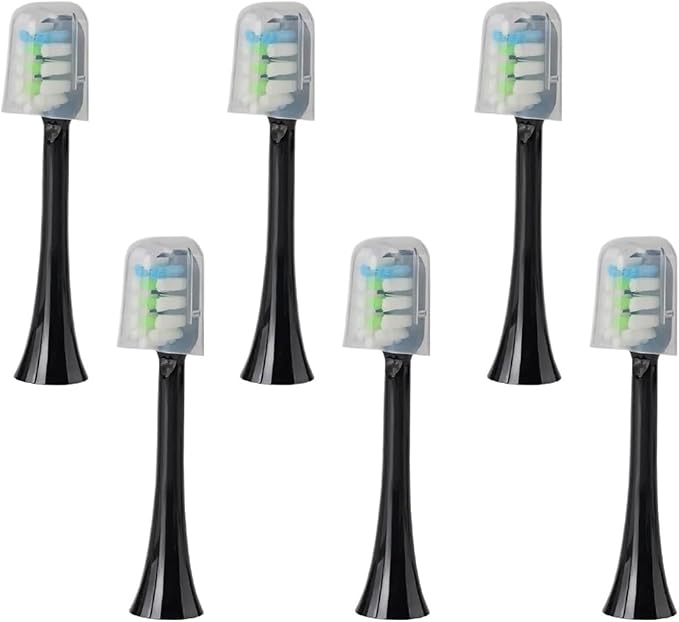 Replacement Brush HeadsCompatible for SOOCAS X3U/X3Pro/X5/V1/D2/D3 6/12pcs Bristle Heads Electric Toothbrush(SHUSHI-BK-6PCS)