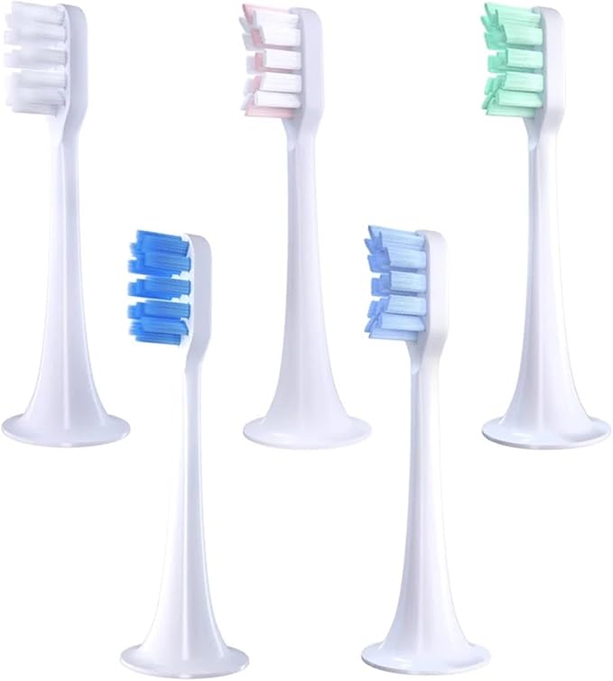 Brush HeadsCompatibility for Xiaomi Mijia T300/T500 10Pcs Replacement Electric Toothbrush Nozzles Clean Protect Soft Dupont Bristle(10pcsBlue-D)