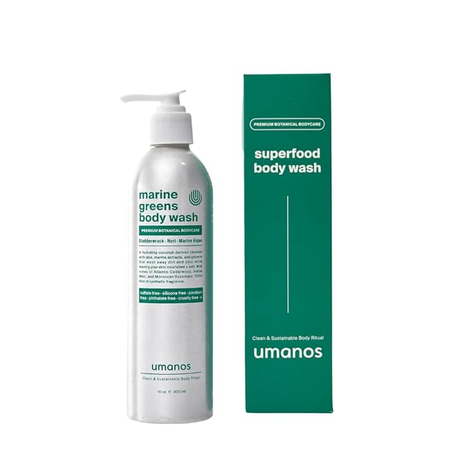 umanos Superfood Body Wash Plant Based Nourishing Body Cleanser Good for Sensitive Skin. Sulfate Free Natural Fragrance 10 oz