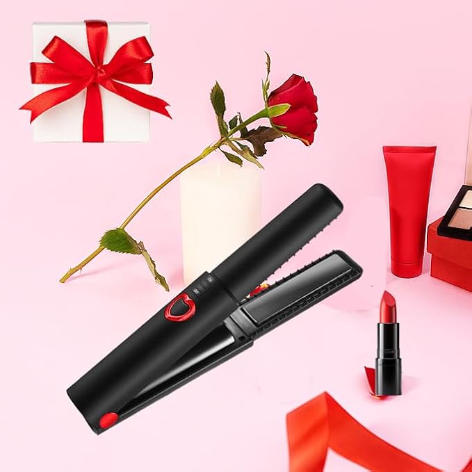 JMFONE Mini Cordless Hair StraightenerPortable Travel Size Flat Iron with 3 Adjustable Temperatures for Thin Fine HairUSB-C Rechargeable Heats Up in Seconds - Ideal for Quick Hair Styling Anywhere