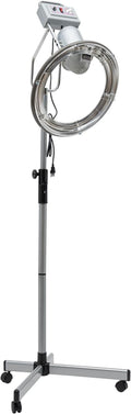Hooded Stand Up Hair Bonnet Dryer Salon Hair Perming Machine Orbiting Rotating Hair Processor with Rolling Base for Beauty Salon or Home Use 360 Degree Rotation Compatible Silver