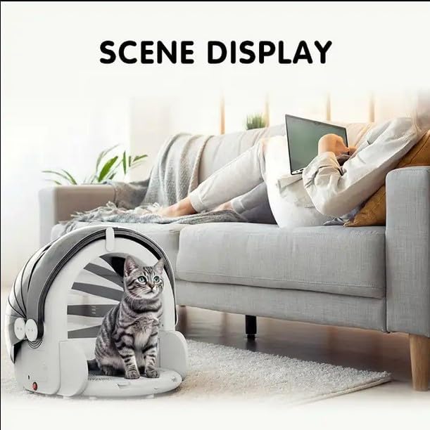 ShowyLive Automatic Dog Hair Dryer Box for Pets Foldable and Large Capacity 8 High-Velocity Fans 360° Airflow Temperature Control 4-Speed Settings and Timer 16 Gallons