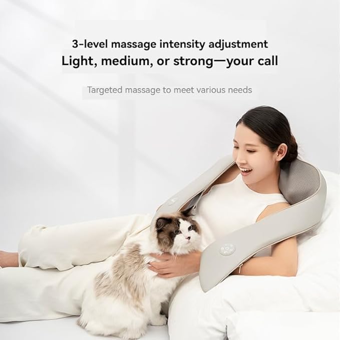 Massager for kneading and Massaging The Cervical vertebrae Shoulders Back and Waist. Multi-Functional Electric Heating Massage Shawl for car and Home use. A Gift for Parents