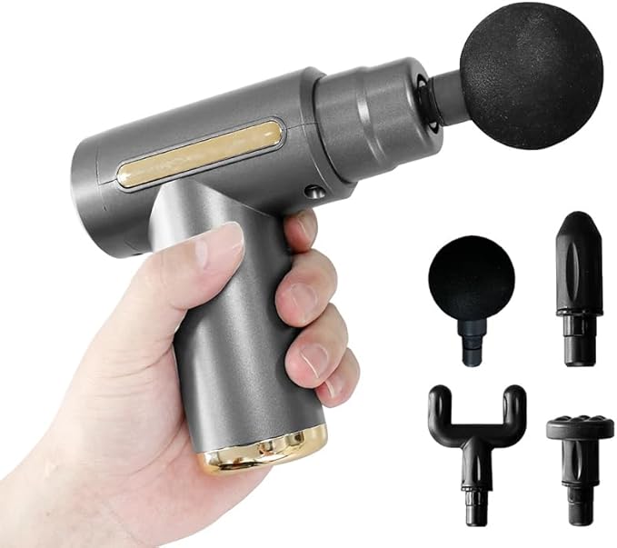 Massage Gun Deep Tissue Percussion Muscle Massager for Pain Relief Sports Recovery &amp Relaxation — Portable Handheld Electric Body Massager with Multiple Speed Settings