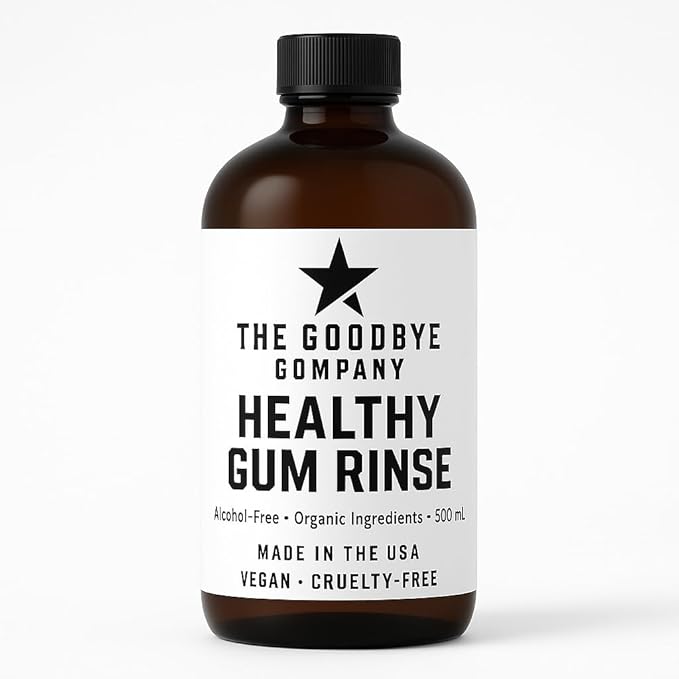 The Goodbye Company Healthy Gum Rinse – Handcrafted Natural Mouthwash for Bleeding Gums Receding Gums &amp Fresh Breath | Organic Herbal Blend with Essential Oils | Small Batch Made in Florida