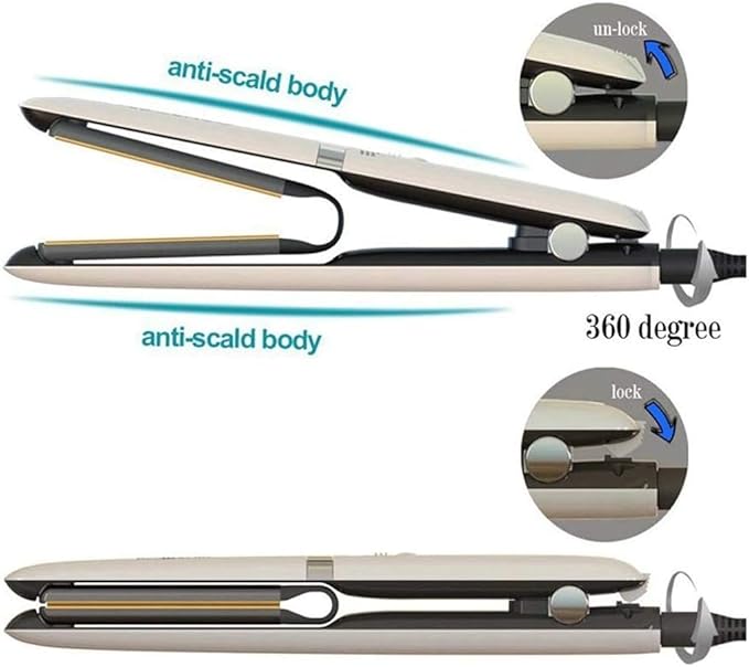 Hair Curler Ceramic Tourmaline onic Flat Iron Hair Straightener Straightens Curls