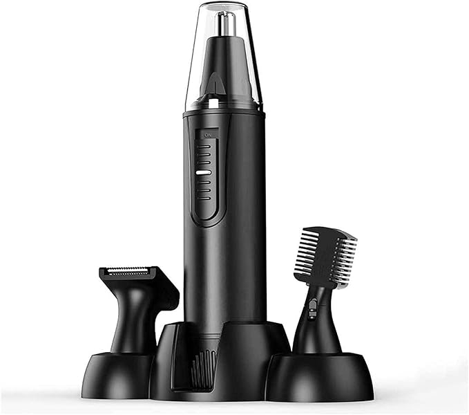 Nose Hair Trimmer-Professional Painless Ear and Nose Hair Trimmer for Men and Women Waterproof Dual Edge Blades for Easy Cleaning 3 in 1 Ear Nose Eyebrow and Facial Trimmer
