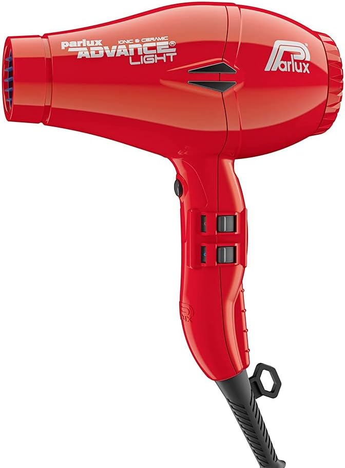 Parlux Advance Light Ionic and Ceramic Red Hair Dryer with Miracle Large Detangling Brush Mint Green – Lightweight Blow Dryer and Dual Bristle Brush for Smooth Shiny Frizz-Free Hair