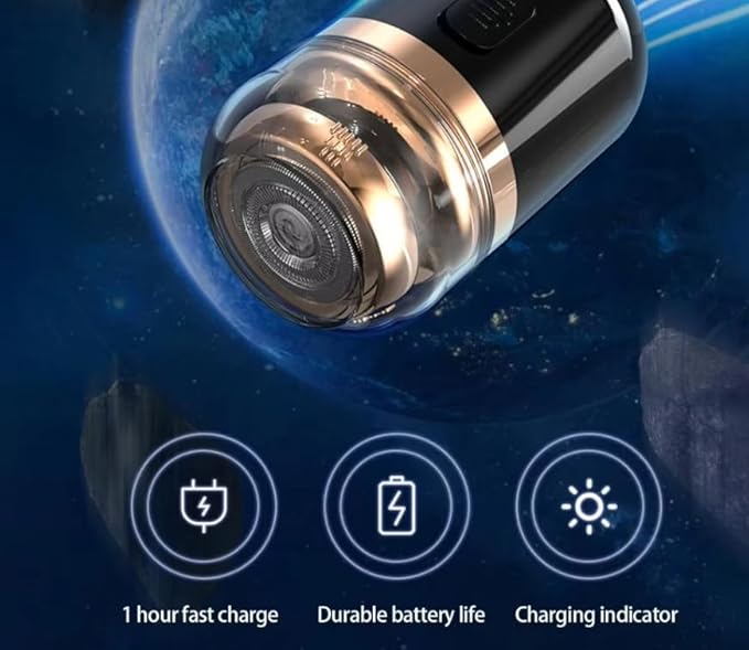 Electric Razor Dual Purpose Men Mini Electric Shaver Razor Detachable Blade Pocket Size Travel Razor Business Trip Use (Color: Black A)