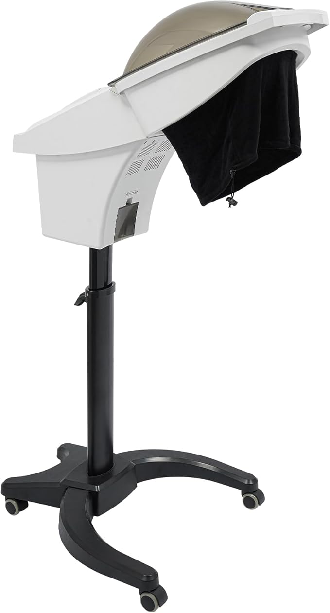 Hair Steamer 700W 110V Household Hair Care Machine with Hair Care Hood and 57.49 oz Water Tank 7 Light Professional Standing Deep Conditioning Hair Steamer for Barber Stores