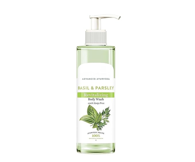 AM Basil &amp Parsley Revitalizing Body Wash | Soften Skin | Provides Natural Beauty | Deeply Cleanses | 100% Botanical Extracts | Suitable for All Skin Types | 200ml | 6.76 Fl Oz