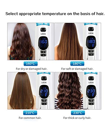 Negative Ions Hair Straightening Brush Fast Heat up for Thick Coarse Long Hair - White