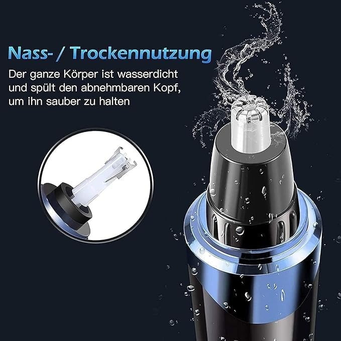 Ear and Nose Hair Trimmer Clipper for Men Women 4 in 1 USB Rechargeable Professional Electric Eyebrow and Facial Hair Trimmer with Waterproof Head Double-Edge Stainless Steel Blade