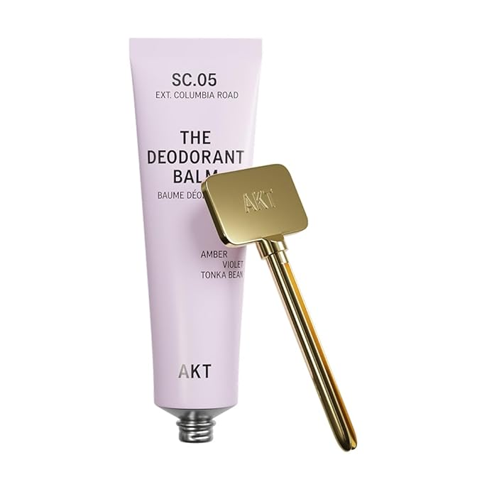 AKT THE DEODORANT BALM. Award winning multi-use natural deodorant. Plastic Free. Gender Free. Aluminium Free. 100% effective — 1 tube lasts up to 3 months. SC.05 COLUMBIA ROAD 50ml/1.76 FL.OZ