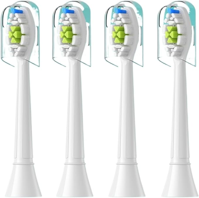 Compatible for 4/8pcs Replacement Toothbrush Heads Compatible with Philips Sonicare Soft Electric Brush Head 4100 6500 6100 7500 5(4pcs White)