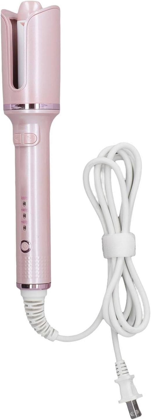 Generic Negative Ion Hair Curler 54W 3 Levels Temperature Adjustment Auto Shut Off Hair Curling Iron for Women Pink