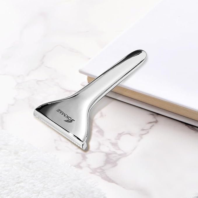 Magnetic Safety Razor for Men Smooth Single Blade Shave Easy Blade Change Stainless Steel Mens Face Razor Durable Blade Shavers for Men - Silver