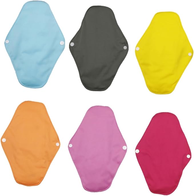 6pcs Breathable Washable Napkins Skin-Friendly Nursing Mat for Women Comfortable Dry Design Mixed Colors Reusable Feminine Care