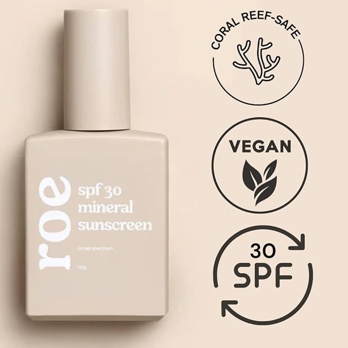 Roe Wellness- Baby Sunscreen Mineral &amp Reef Safe Zinc Oxide Non-Toxic Ingredients SPF 30 | Great For Toddlers Kids Newborns &amp Babies | Non-Greasy Paraben-Free